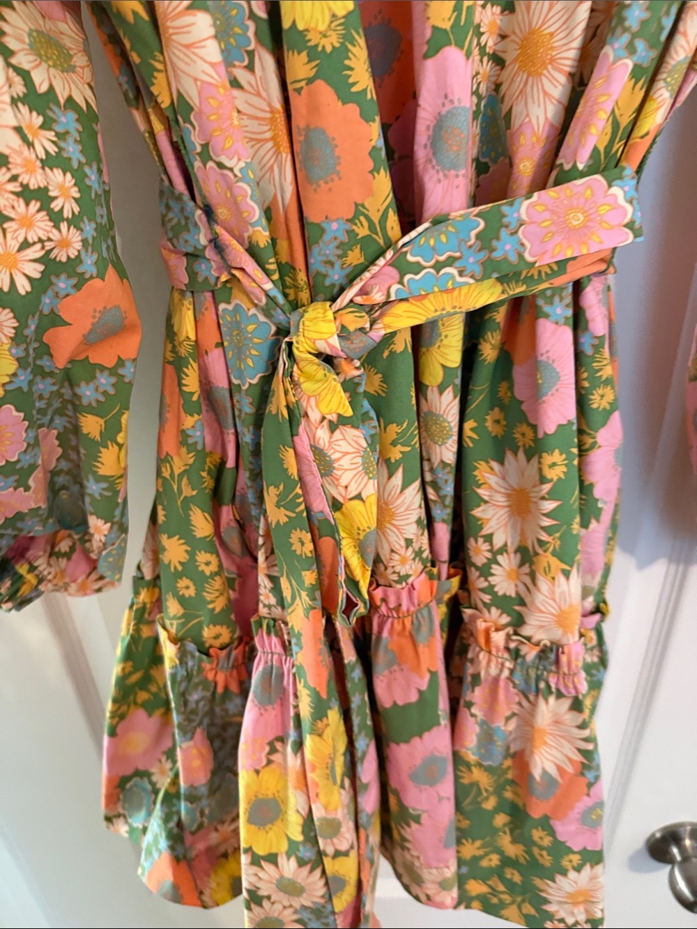 Scoop Women’s floral tiered mini dress retro floral print and puff sleeves XXXL - Picture 8 of 10